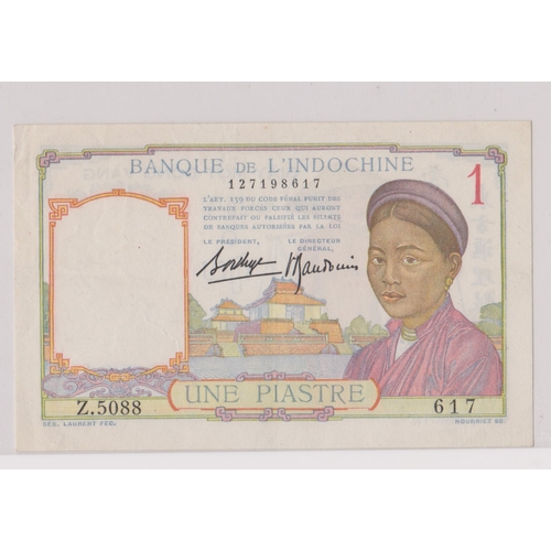 247 - French Indo-China banknotes - 1936  1 Piastre, Sign 11, P54c, Grade UNC.