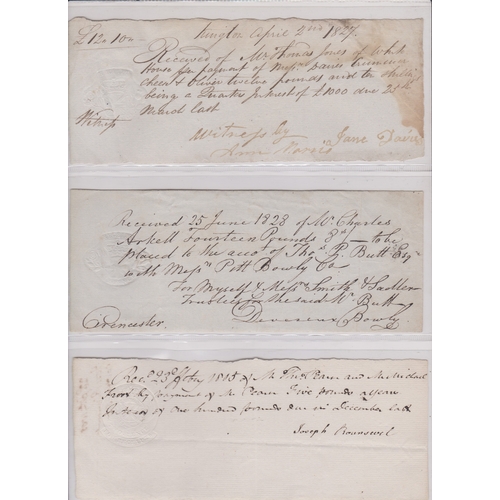 270 - Receipts. 1807, 1827 & 1828 hand written receipts each on duty paper, rates embossed (3)