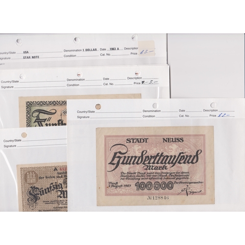 272 - Germany Banknotes Notgeld mostly clean range many carded at £2-3, not checked, 20-30 approx.