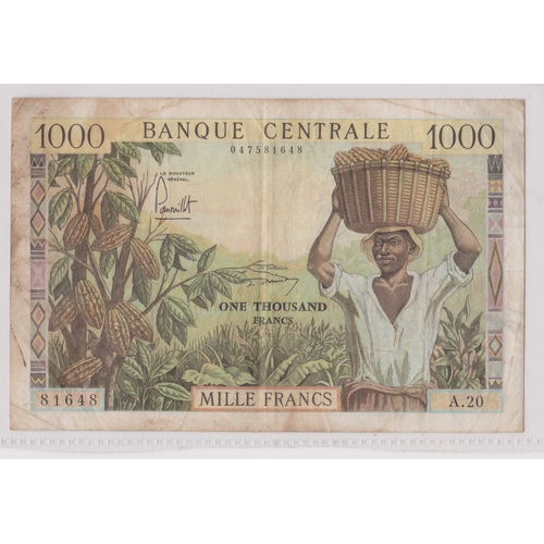 279 - Cameroon banknote 1962 1000 francs, P12, AVF, scarce