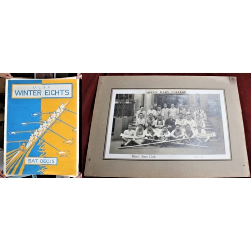 325 - Queen Mary University of London Boat Club (ULBC) 1933/34 original Winter Eights Poster in yellow and... 