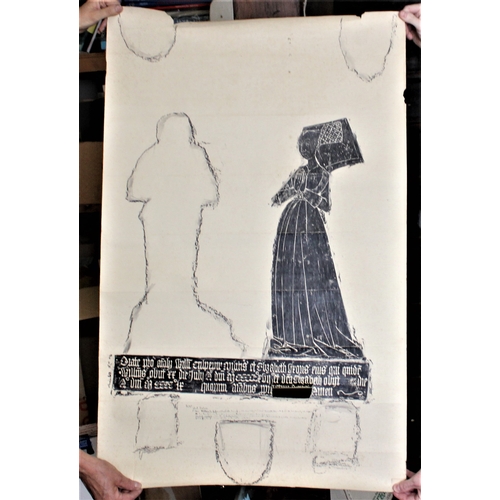 339 - Brass Rubbing of William and Elizabeth Culpeper, from St Dunstan's church in West Peckham, a good ru... 