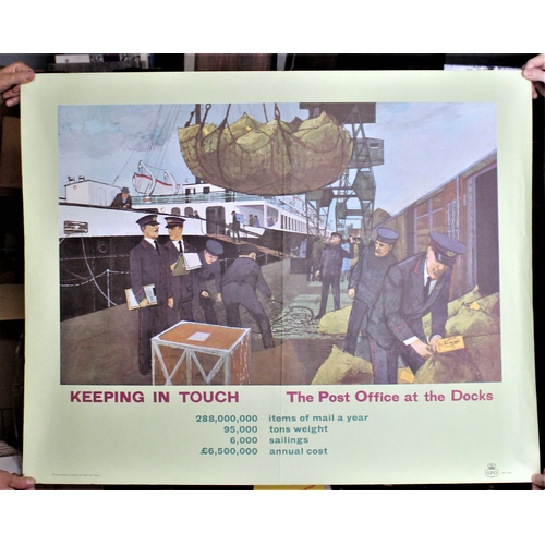 347 - GPO Poster: - 1960s Keeping in Touch - The Post Office at the Airport, central fold but in excellent... 