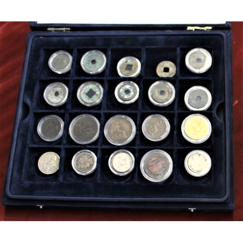 354 - Collection in a Westminster box (3 trays includes China cash (9)), France and Italy with silver, USA... 