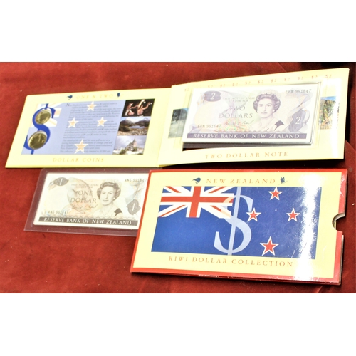 401 - New Zealand Reserve Bank Kiwi Dollar collection pack 1 Dollar and 2 Dollar coins, Bunc. and One Doll... 