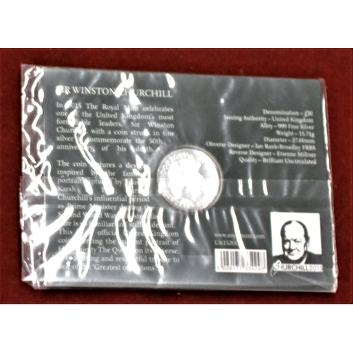 411 - Great Britain 2015 £20 silver coin for the 50th Anniversary of Winston Churchill Limited Mintage of ... 