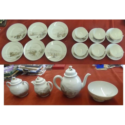 484 - Japanese Early 20th China/eggshell Coffee/ Tea set 35/37 with pieces. This Japanese China / eggshell... 