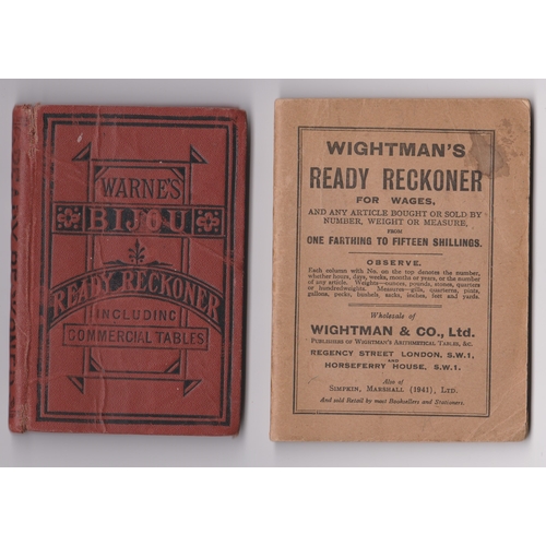 504 - 1941 Wightman's Ready Reckoner (12.5cm), Warne's Bijou Ready Reckoner for Wages (11.8cm),  Good Cond... 