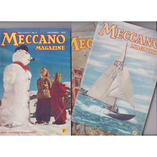 510 - Meccano Magazines (4) 1 Dec 1952 Merry Christmas Mr Snowman, 1 Mar 1953 The Avro Vulcan, 1 April 195... 