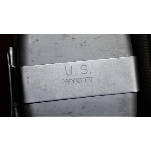 59 - US Army Arctic Weather Canteen dated 1984 with serial number (7SO11) in its cover  with the stainles... 