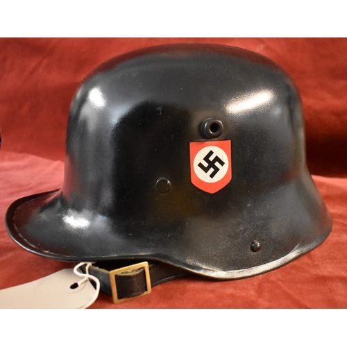 63 - German Replica WWI stahlhelm which has been repainted blank and has had SS decals added to the sides... 