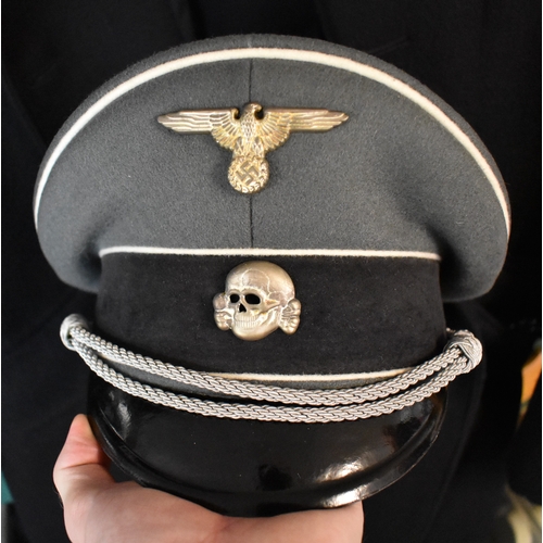 70 - German WWII Replica SS Greatcoat at the rank of Senior assault unit leader (Obersturmbannführer), wi... 