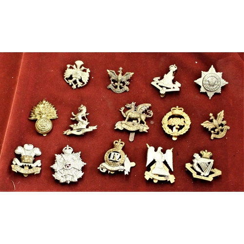 75 - British Military Cap Badges (15) including: Royal Fusiliers (City Of London Regiment), The Yorkshire... 