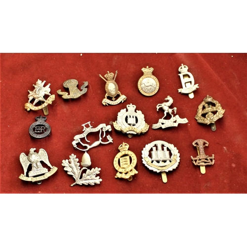 77 - British Military Cap Badges (15) including: EIIR Suffolk Regt, Royal West Kent Regt, Northamptonshir... 