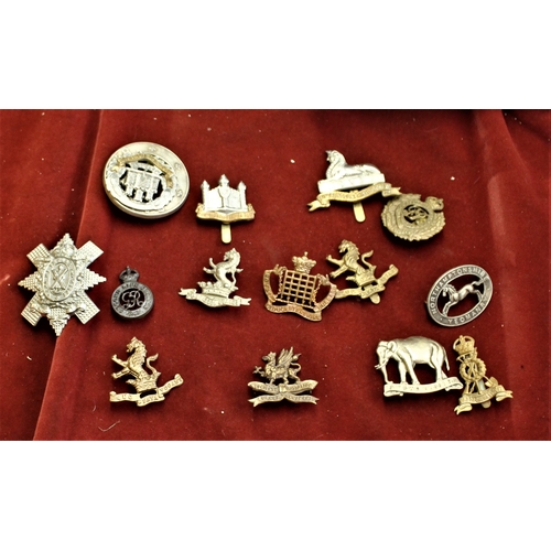 81 - British Military Cap Badges (15) including: Cambridgeshire Regt, Royal Lincolnshire Regt, Northampto... 