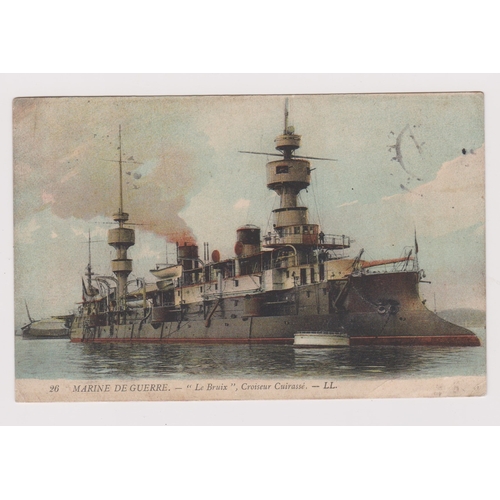 85 - French Naval 1912 early colour postcard, 