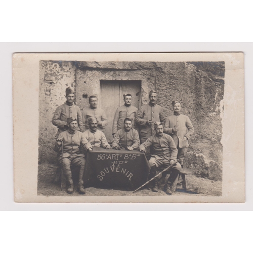 86 - French WWI RP Postcard soldiers of 56th ART, 8 B, 1 P, Souvenir a fine bunch of soldiers.