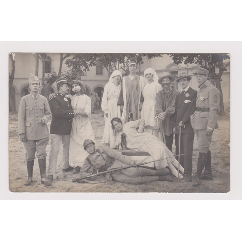 90 - French WW1 Military Hospital scene which displays various facial prosthetics, b/w 1914 date on rever... 