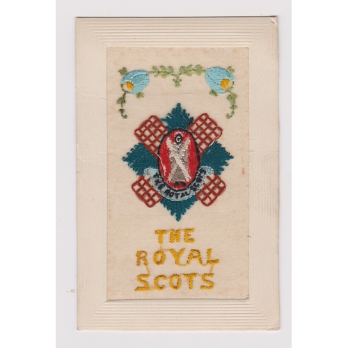 94 - Great Britain WWI Silk Regimental postcard, The Royal Scots. Scarce