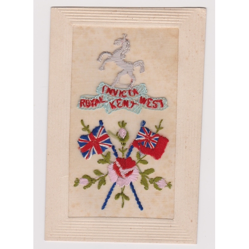 96 - Great Britain WWI Regimental silk postcard, The Royal West Kent Regiment