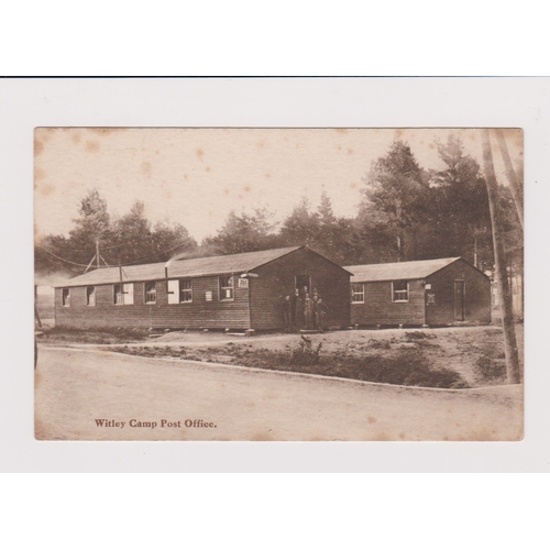 98 - Great Britain WWI Witley Camp Post Office Postcard unused, some foxing, and 1917 FPO Reg env address... 