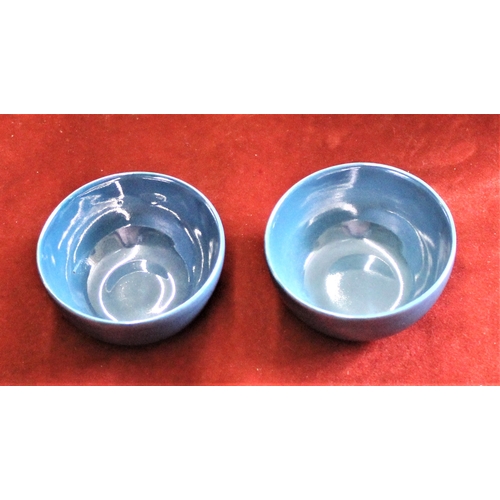 319 - Wiltshaw & Robinson (Ltd) Carton Ware China Chinese tea cups (2) blue iridescent finish, one having ... 