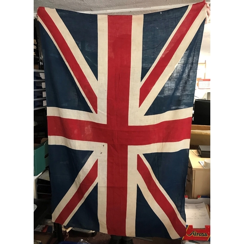 490 - Union Jack Flag 5 x 3ft, fair condition, Some staining. Made in England 1950s Coronation Commemorati... 