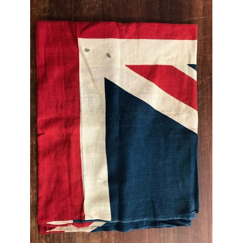 490 - Union Jack Flag 5 x 3ft, fair condition, Some staining. Made in England 1950s Coronation Commemorati... 