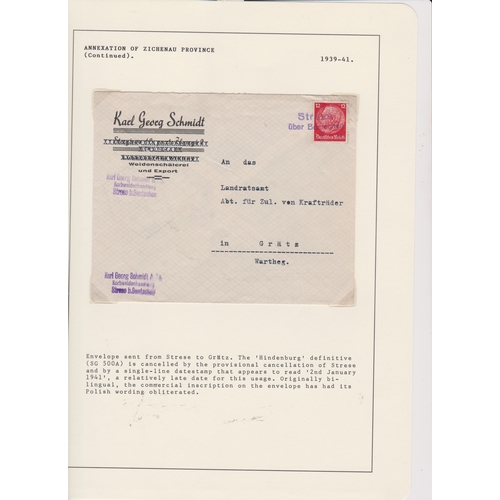 110 - Germany 1939-1941 annexation of Zichenau province commercial envelope posted to Gratz cancelled 2.4.... 