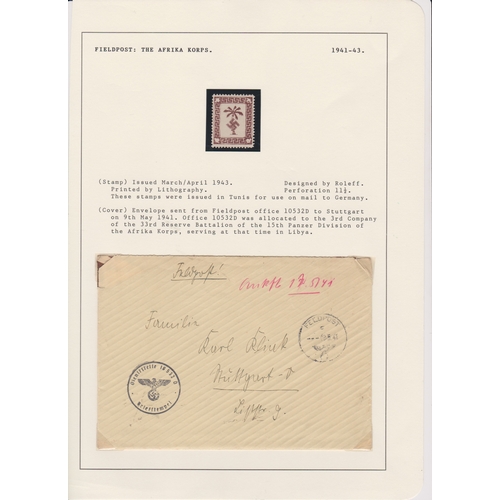 139 - Germany 1941-1943 Afrika Korps field post Michel 5 u/m field post stamp issued April 1943 in Tunis. ... 