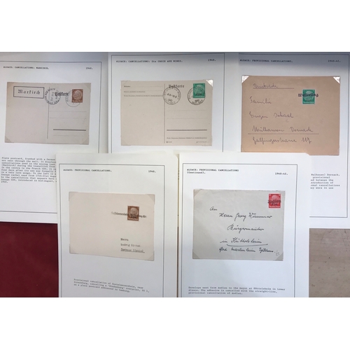 19 - Germany 1940-1942 Alsace Provisional Cancellations 5 items each item displayed & described with full... 