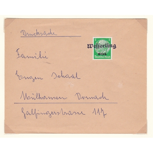 19 - Germany 1940-1942 Alsace Provisional Cancellations 5 items each item displayed & described with full... 