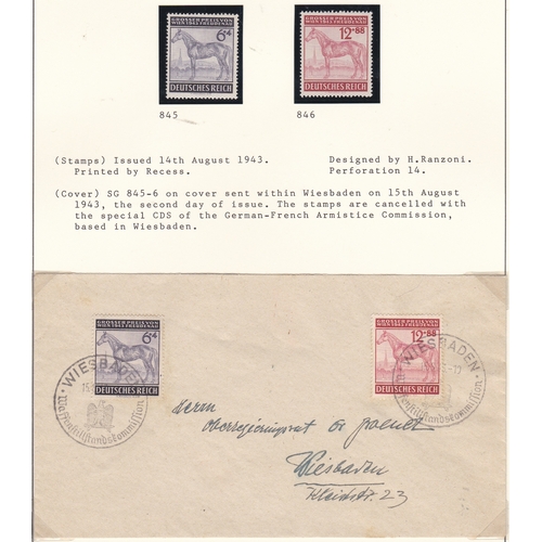 29 - Germany 1943 Labour Corps SG838-841 m/m set; Field Post from Reich's labour service member 10.1.1941... 