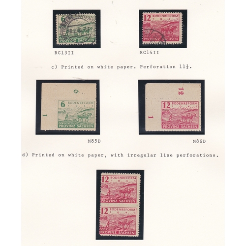 42 - Germany 1945 Russian Zone Saxony Michel P( unused; Michel P10 mint & used; Land reform SG RC20-RC21 ... 