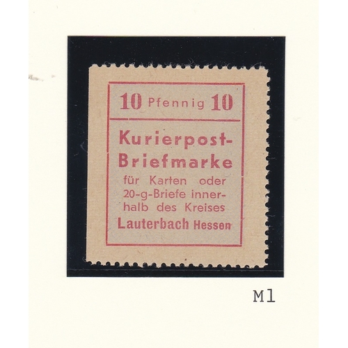 52 - Germany 1945 Local Issue Lauterbach Michel 1 u/m official mail stamp