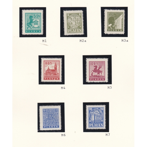 55 - Germany 1945 Local Issue Niesky definitives Michel 8-10 used yellowish paper, Michel 13 m/m white pa... 