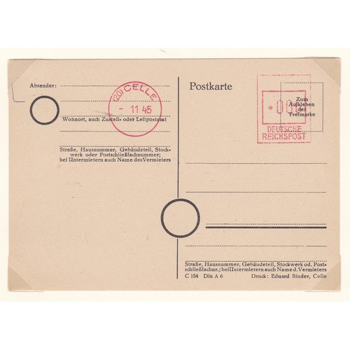 60 - Germany 1945-1946 Michel P299 6pf postage covered; unused P675 negative postmark Drolhagen; Michel 7... 