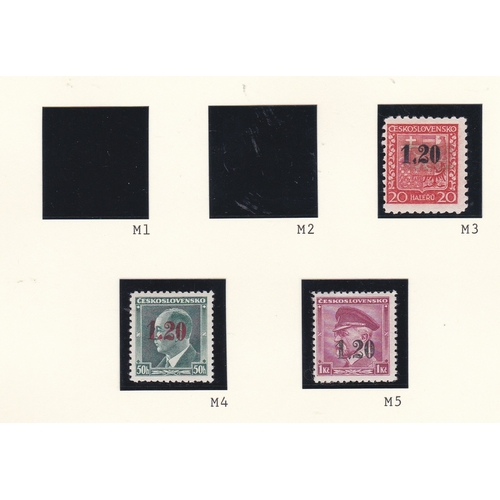 8 - Germany 1938 Occupation Sudetenland provisional Czech definitives optd Michel 3-5 m/m, Michel 9 u/m,... 