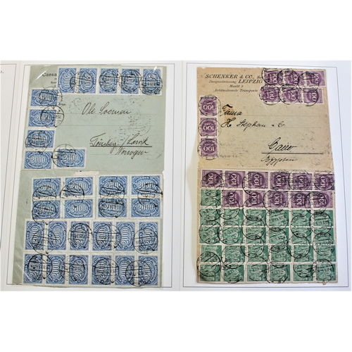 492 - Germany 1922-1923  Inflation Period Post 6 Env's cancels various million mark stamps each item displ... 