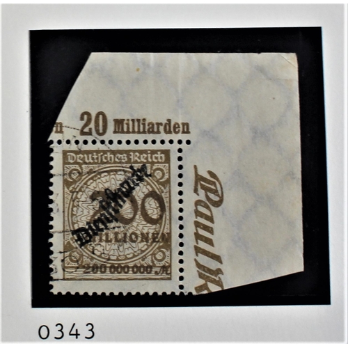 494 - Germany 1923 official optd SGO342-O348 used set, Rosette print variations SG315-316, 319-321 323-325... 