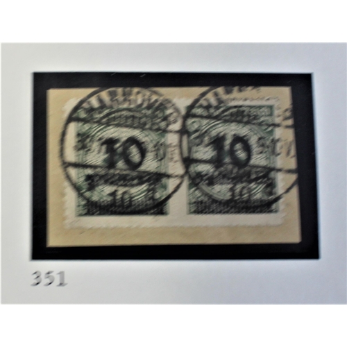 495 - Germany 1923 surch definitives SG343-344, 346 m/m, SG345, 347-350 used SG351 used pair; SG352-357 us... 