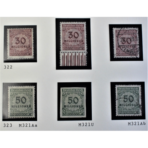 496 - Germany 1923 definitives SG315-317 m/m, SG315-317 used, SG316 error gum on both sides m/m, SG318-323... 