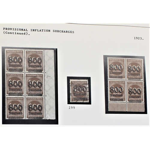 498 - Germany 1923 Inflation Surcharges SG272-276, 281 m/m SG279a u/m pair, SG274-275a, 277-281 used; SG28... 