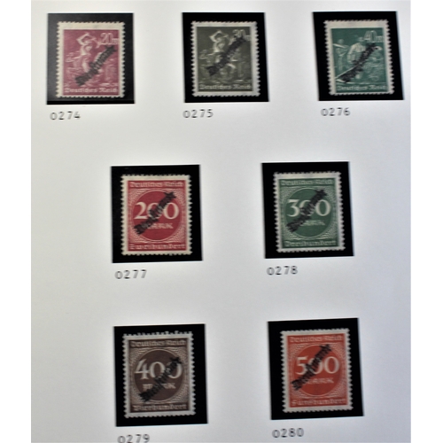 499 - Germany 1923 Air Issue 2nd series SG269-273 used set; Official Issue SGO274-O280 m/m set