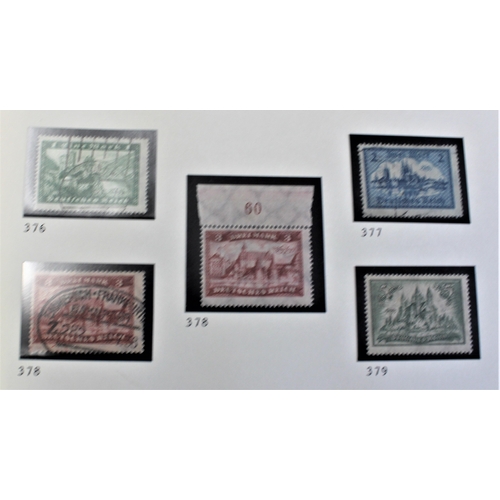 503 - Germany 1924 optd official stamps SGO376-O382 m/m set SGO384 used; High value definitives SG378 u/m ... 