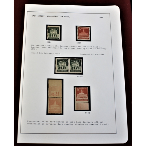 512 - Germany 1946 Russian Zone East Saxony Reconstruction Fund SG RE24-RE25 m/m set; Michel 64II m/m pair... 