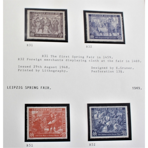 515 - Germany 1948-1949 Leipzig Autumn Fair SG R31-R32 u/m set Leipzig Spring Fair SG R51-R52 m/m set Port... 