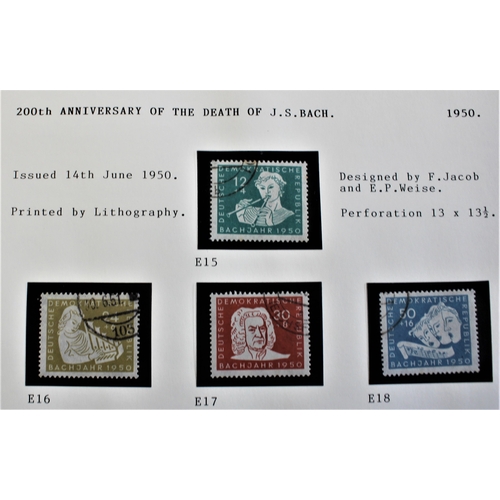 520 - East Germany 1950- 1953 Illustrated Michel P47/01 unused Brandenburg Gate, P47/03 used Leipzig Trade... 