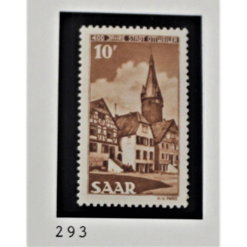 537 - Germany 1950 French Zone Saarland Holy Year SG290-292 m/m set; 400th anniv Ottweiler SG293 u/m; admi... 