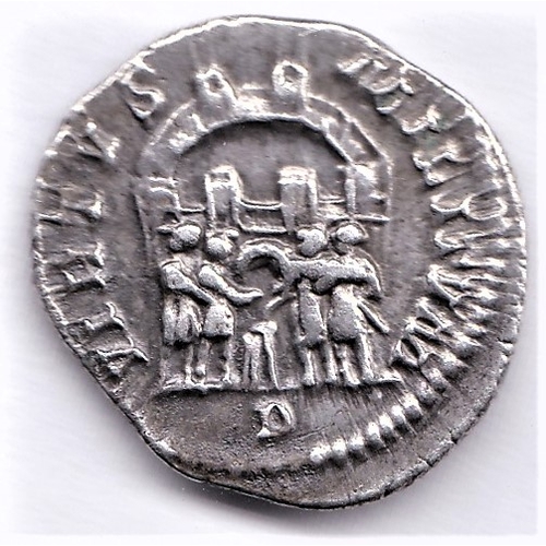 17 - Maximian AD286-305 Silver Argenteus. Rev: Virtvs Militvm - The four Tetrarchs sacrificing over alter... 